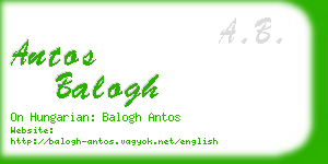 antos balogh business card